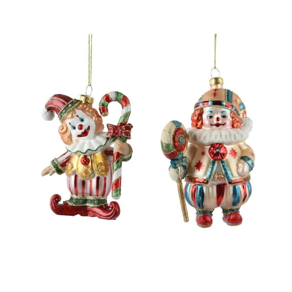 PENDENTI CLOWN VETRO H.11.7 CM.